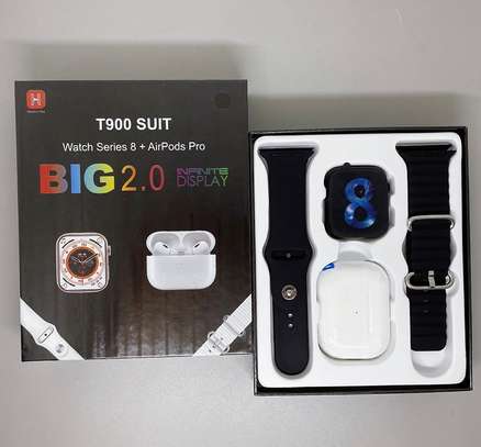 T900 Suit 2 In 1 Smartwatch With Earbuds Fitness Bracelet image 1