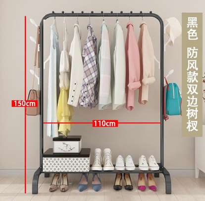 Double Pole Clothing Rack With Lower Storage Shelf image 3