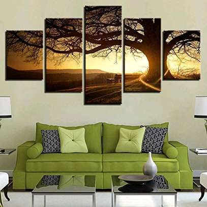 HD Sunset Tree landscape wall hanging image 1