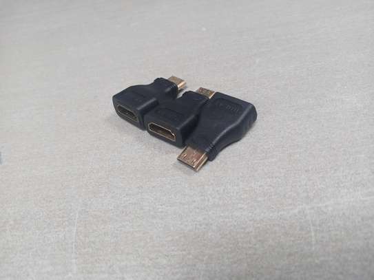 Male to Female Mini HDMI-Compatible to HDMI-Compatible image 1