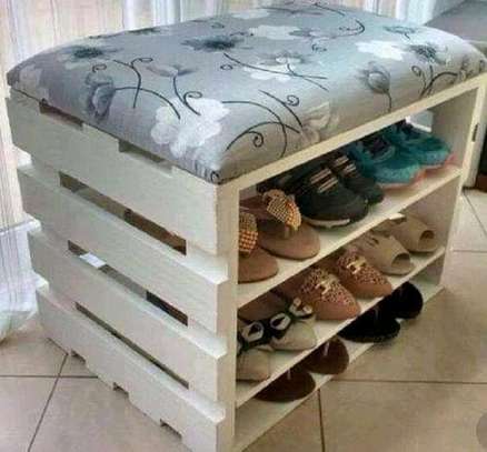 Pallet Bench and Shoe Rack image 1