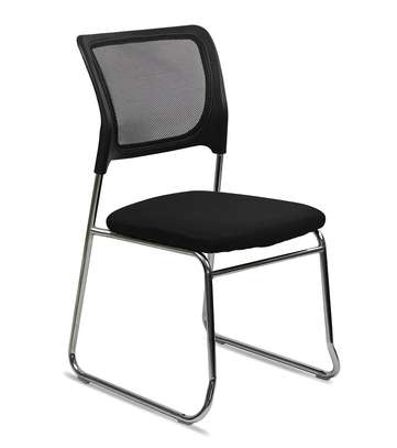 Office Chair; Armless Black Guest Chair image 5