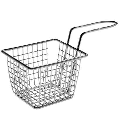 Chrome rectangular mini fry basket. image 1