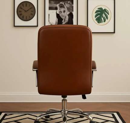 Office Chair: Brown High Back Swivel Office Chair image 2
