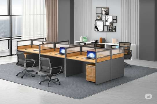 Workstations: 6-way Modular Office Workstation For Cybers image 1