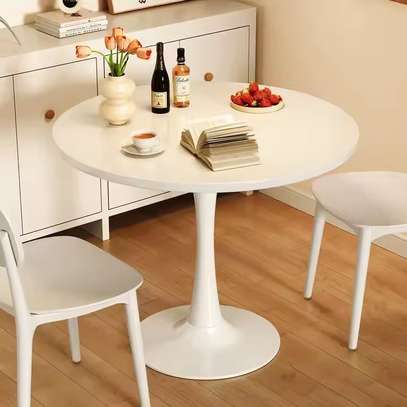 White Round Dining Table image 9