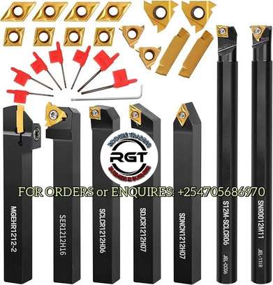 7PCS LATHE CUTTING TOOLS,SHANK,INSERTS AND HOLDERS FOR SALE! image 1