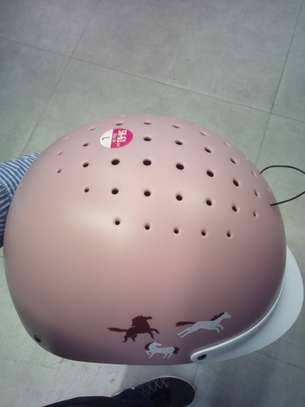 Light pink Horse riding helmet with visor adjustable image 4