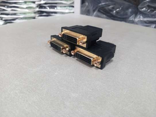 old Plated Hdmi 19 Pin Male To Dvi 24 + 5 Pin Female Adapter image 1