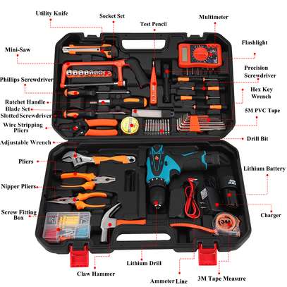 Tools Box Kit With Electric Drill Machine image 2