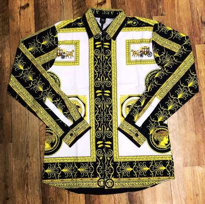 *Classical Drip Urban Quality Vintage Versace Gucci  Long Sleeved Cotton Shirts* image 1