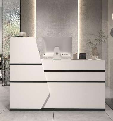 Office Desk: Wooden Rectangular Office Reception Desk image 5