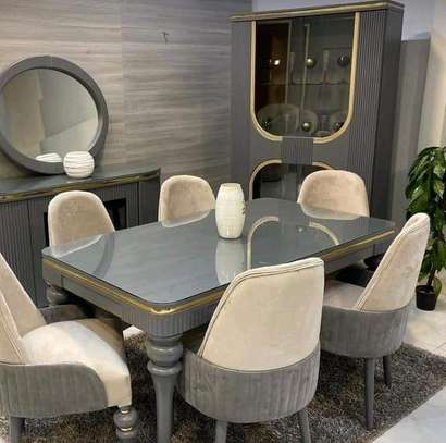 6 seater tufted Dining set image 1