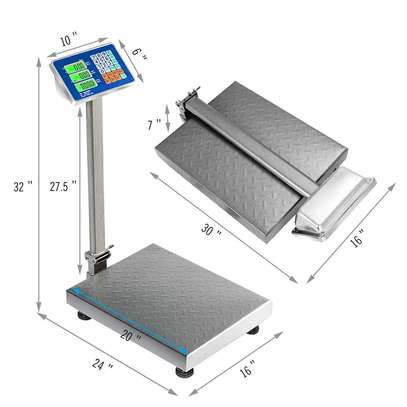 Rechargeable High Accuracy Digital Platform Scale 300kg image 1