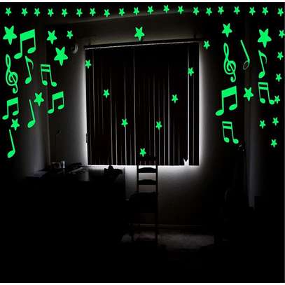 Glow In The Dark Luminous Music Note Tags Stickers image 1