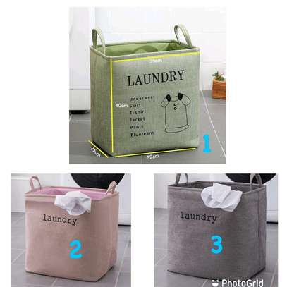 *Cotton Linen Laundry basket image 1