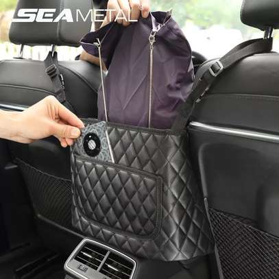 High quality PU leather car in between seat organizer image 1
