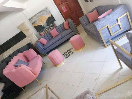 Modern Seven seater grey and pink couch/Sofa kenya image 9