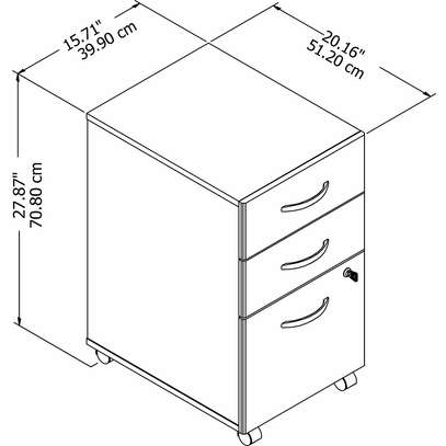 Gray 3-Drawer Mobile Pedestal image 2