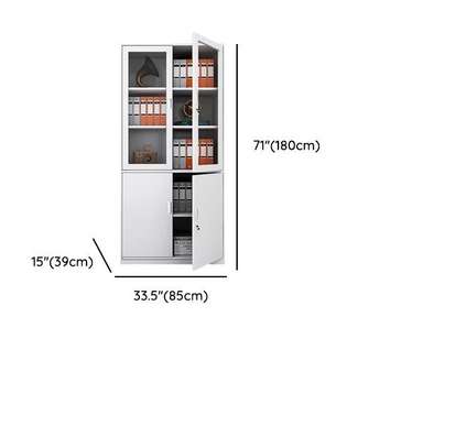 Office Cabinet: White Metal Office Console Cabinet image 2