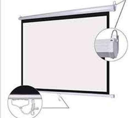 MANUAL 70X70 PROJECTION SCREEN PULL DOWN FOR HIRE image 1