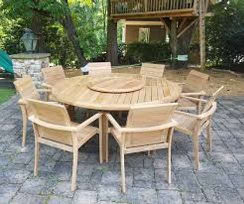 Mahogany /Mvule outdoors dining table and chairs image 2