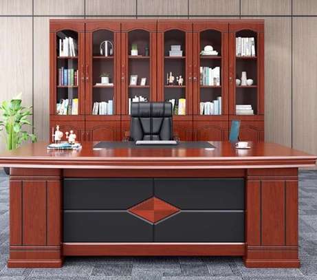 Office Desk: 1600MM Rich Mahogany Desk image 1
