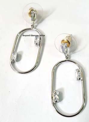 Womens Silver armlet with hoop earrings image 4