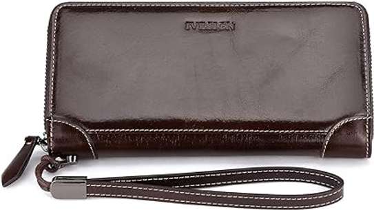 IVESIGN WOMEN’S GENUINE LEATHER WALLET – DARK BROWN image 1