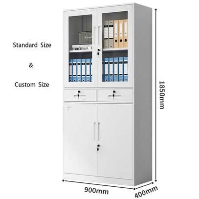 2-Door Metal Filing Cabinet with Lock and Glass Panels image 6