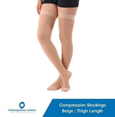Graduated Medical compression stockings Thigh length image 1