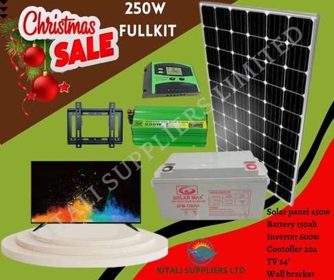 SMART SOLAR FULLKIT 250W + DIGITAL LEDTV with 150ah battery image 1