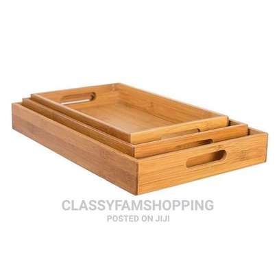 High Quality Multifunctional Bamboo Serving Trays image 3