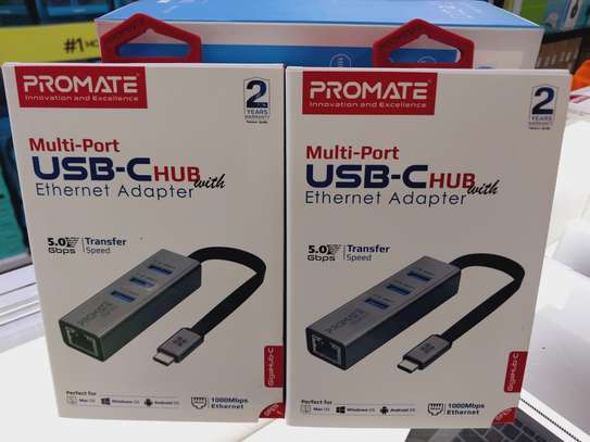 Promate Multi-port USB-C Hub With Ethernet Adapter | Gigahub image 1
