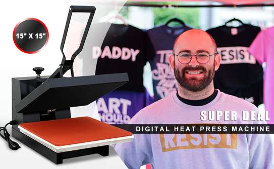 Heat Press Digital Sublimation T-Shirt Heat Press,15-by-15-Inch - Black image 1