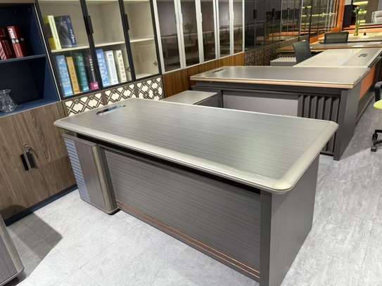 Modern L-Shape Manager Desk –Luxury CEO Office Workstation image 1