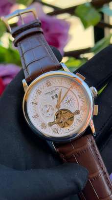 Leather Strap Automatic Patek Philippe Watch image 3