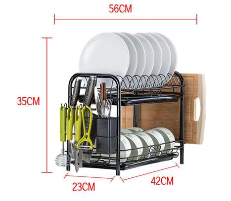 High Quality Heavy Duty 2tier Dish Rack with Cutlery Holder image 4