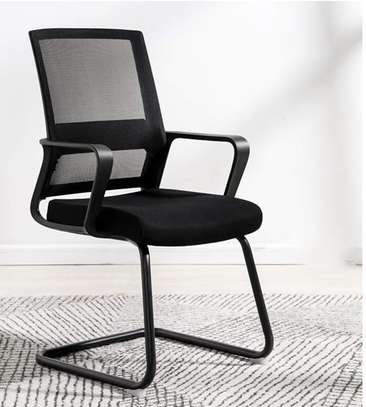 Office Chair: Cantilever Mesh Visitor Waiting Seat image 1