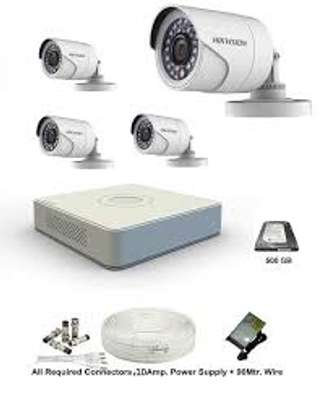 5CCTV CAMERA PARCKAGE WITH DVR,100M CABLE,POWER CONNECTORS AND 500GB HARDDISK image 1