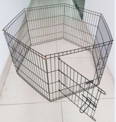 Dogs Crate With Sanitary Tray Pet Cage image 2