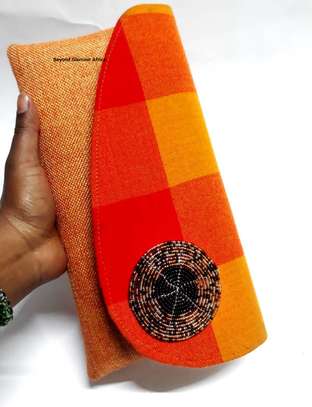 Womens Brown Maasai Clutch with choker necklace image 2