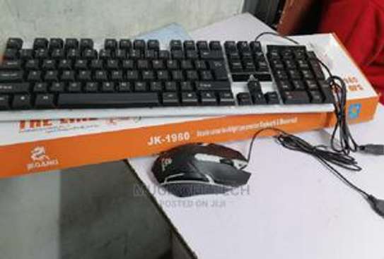Wireless Gaming Keyboard and Mouse,Rechargeable Rainbow Back image 1