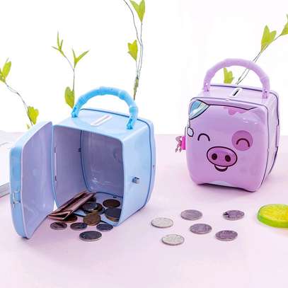 🪄Piggy bank metallic type with padlock & 2 keys image 2