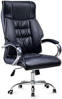 Office Chair: Leather Orthopedic Office Chair with Tilt Lock image 2