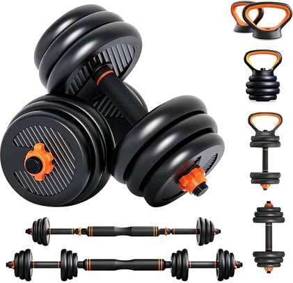 ADJUSTABLE DUMBELL TO BARBELL WEIGHT SET image 2
