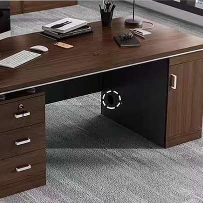 1.4 M Rectangular Executive Office Desk with Drawers image 5