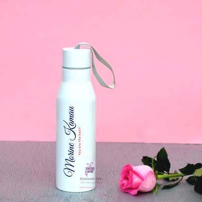 500ml metallic flask with a strap for beverage image 1