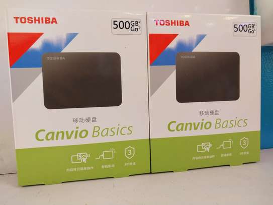 Toshiba Canvio Basics 500GB Portable Hard Drive- Black image 2