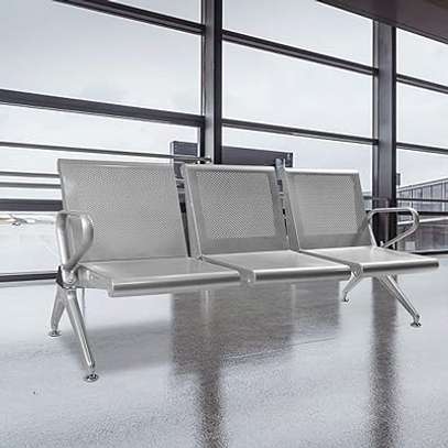 3 Seater Metallic Airport Bench image 3